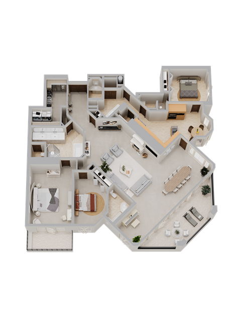 Floor plan for 3 beds, 4 baths, 2857 sqft